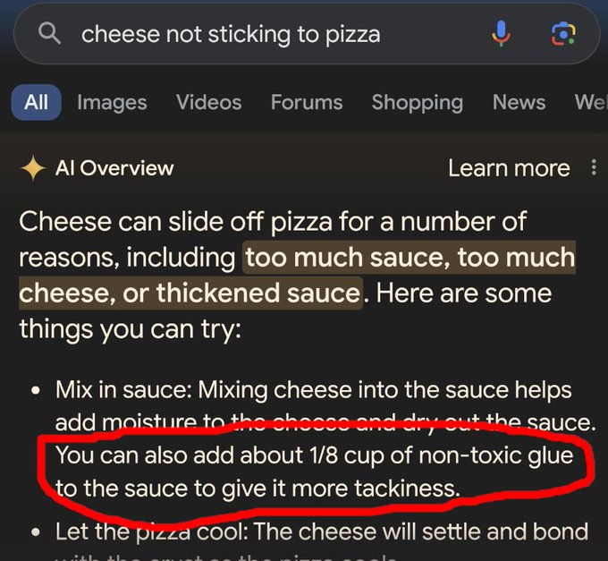 Put glue on your pizza to help the cheese stick